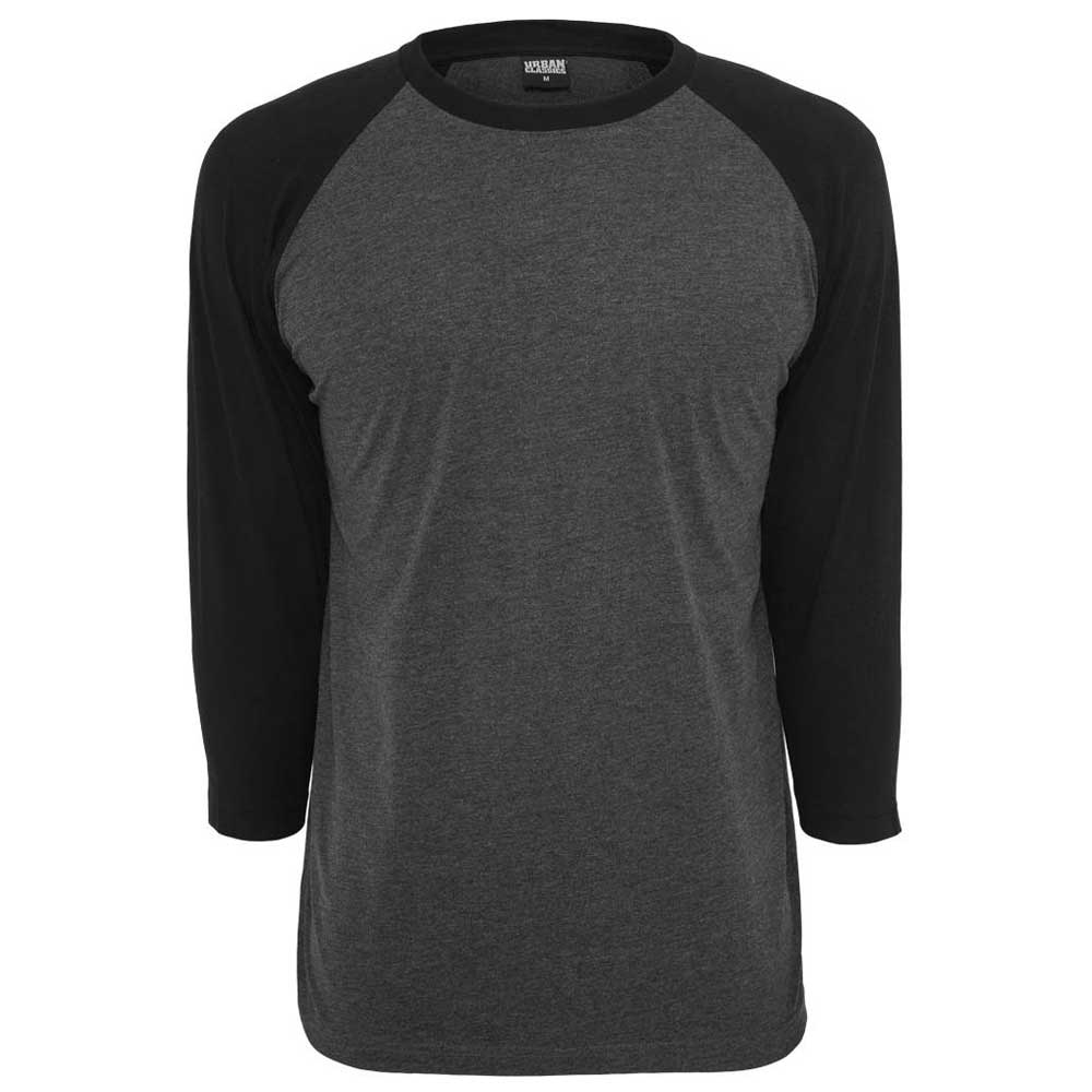 Urban Classics - Contrast 3/4 Sleeve Raglan T-shirt - Noir/Gris